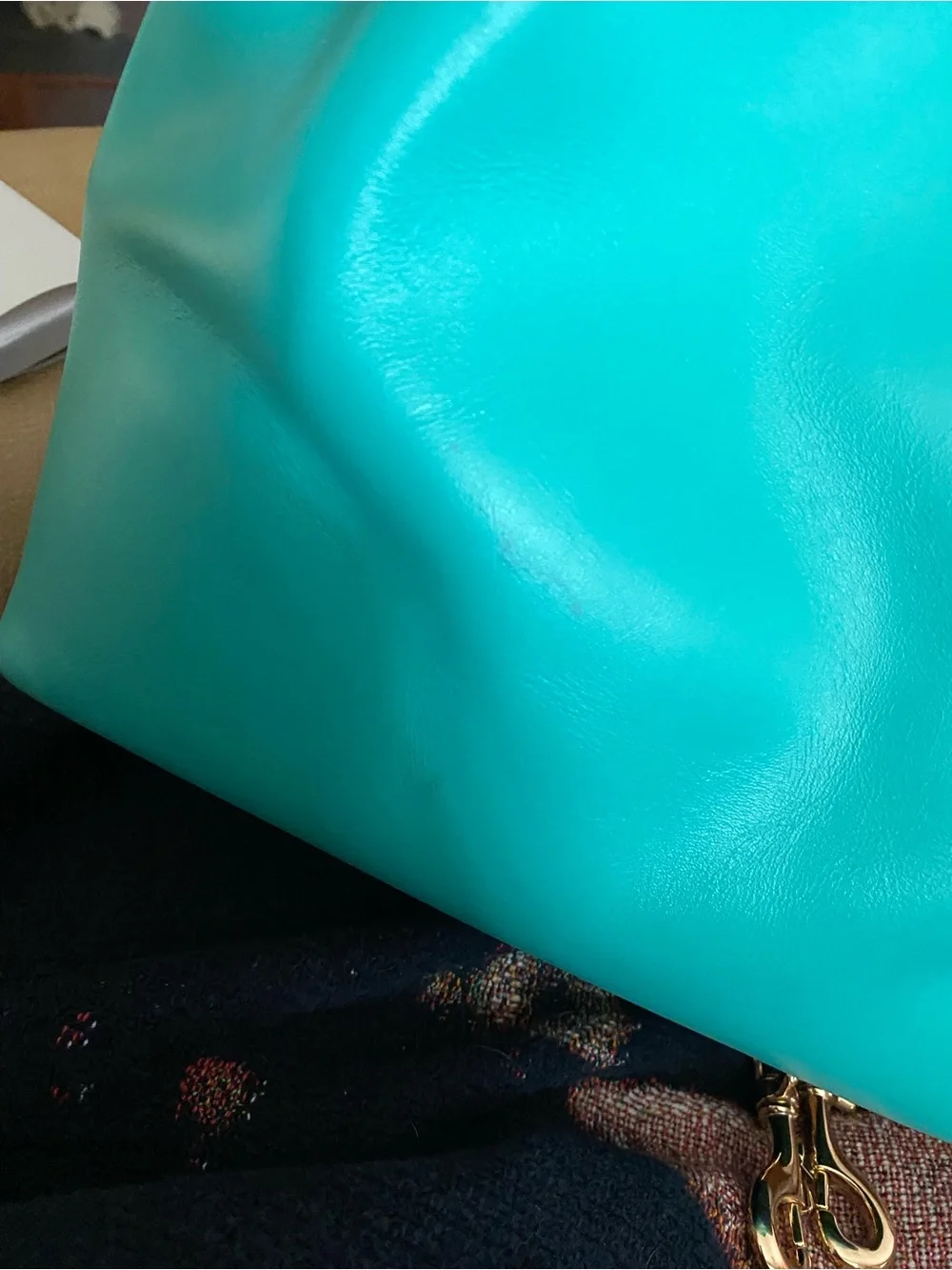 Dooney & Bourke City Barlow Teal Satchel with Tan Handles